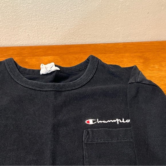 Champion Black Tee with Logo Accent Size LARGE - Picture 4 of 8